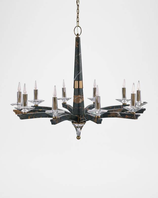 Inverness 10-Light Marble Chandelier, 53" Round